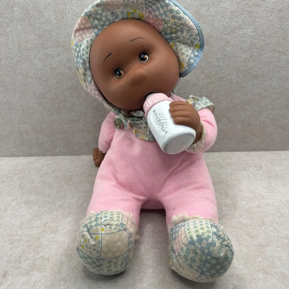 VTG 1998 Goldberger Lollipalooza plush Black Baby Doll Pink Thumb bottle Sucking